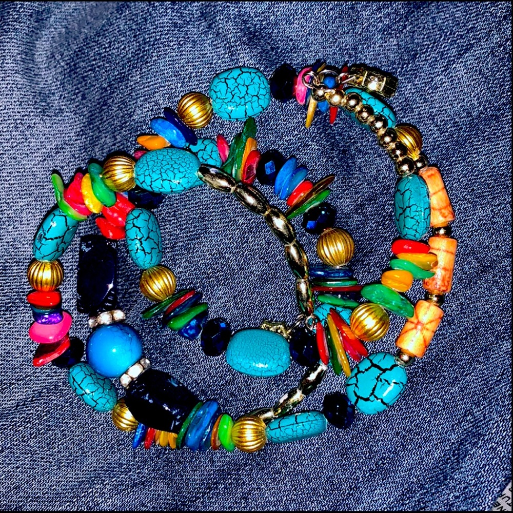Stone cluster bracelet/necklace etc